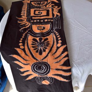 Stylish Lungi Black Base with Yellow Design