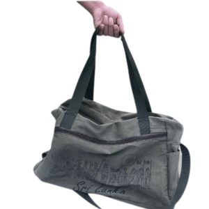 Sri Lanka Heritage Canvas Travel Duffel Bag – Charcoal Grey