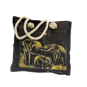 Handcrafted Elephant Printed Tote Bag