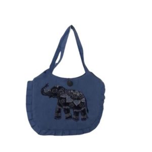 Elephant Print Cotton Tote Bag